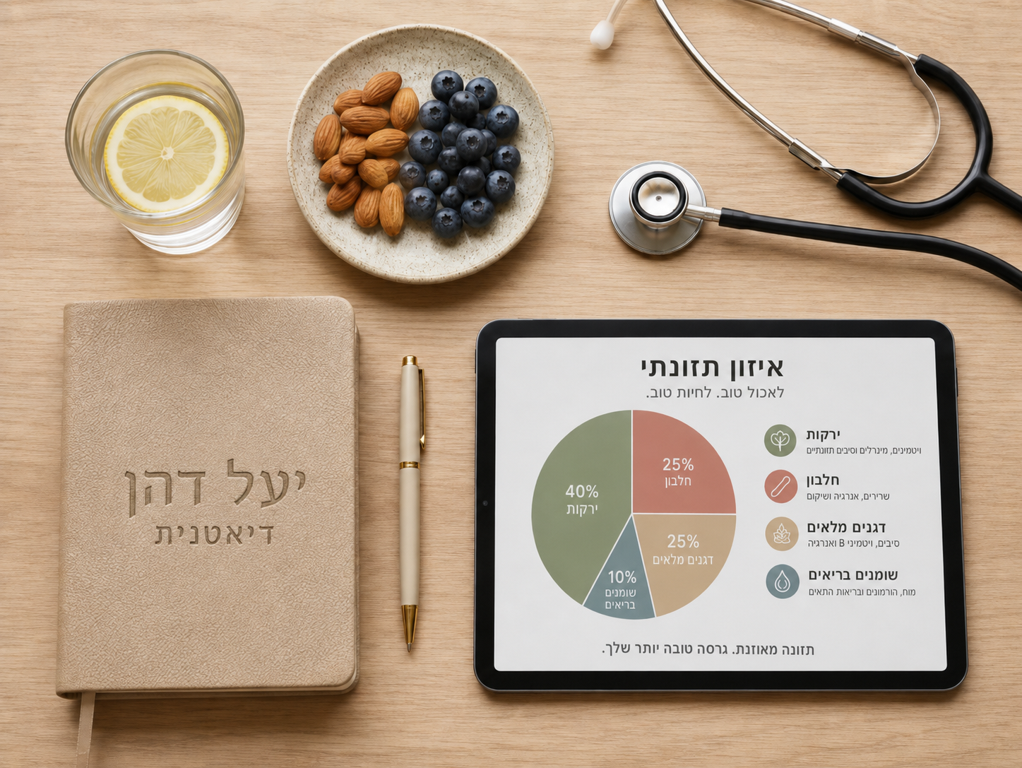 שולחן עבודה בקליניקה של יעל דהן